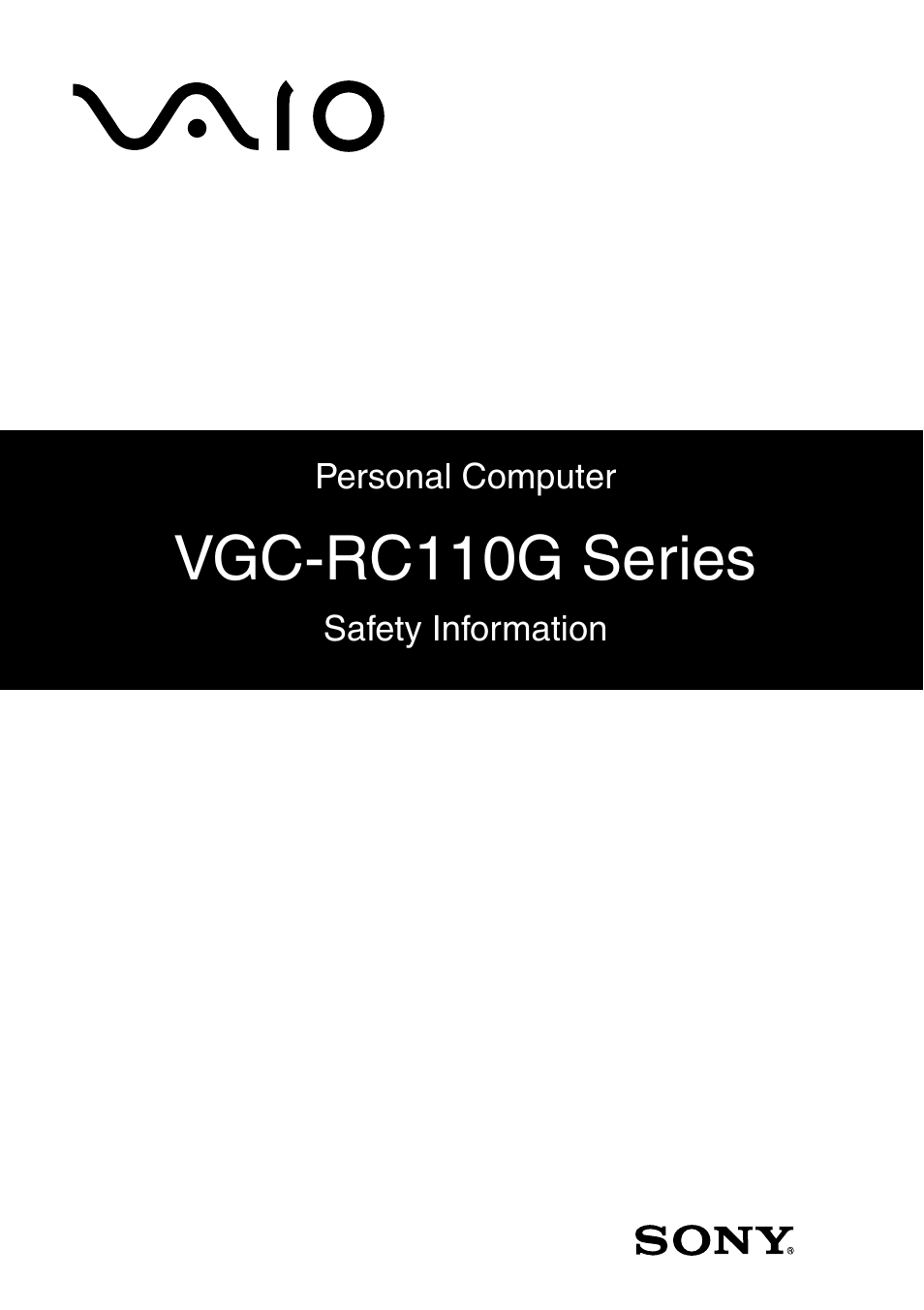 Sony VGC-RC110G User Manual | 12 pages
