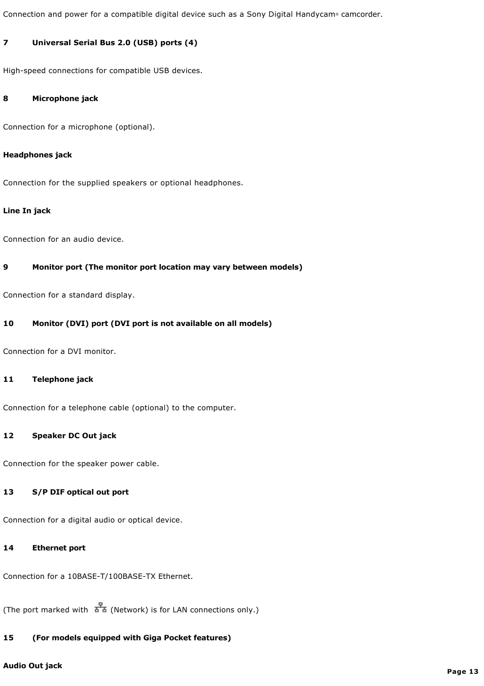 Sony PCV-RX450 User Manual | Page 13 / 119