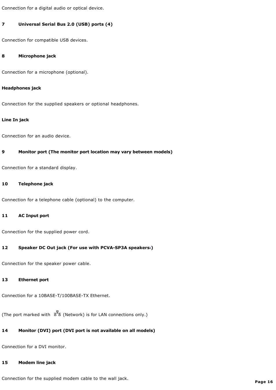 Sony PCV-RX450 User Manual | Page 16 / 119