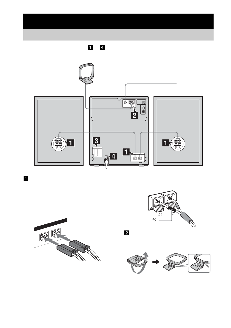 Getting started, Hooking up the system | Sony CMT-CP555 User Manual | Page 6 / 36