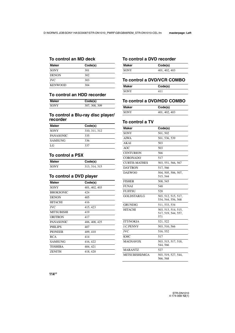Sony STR-DN1010 User Manual | Page 114 / 136