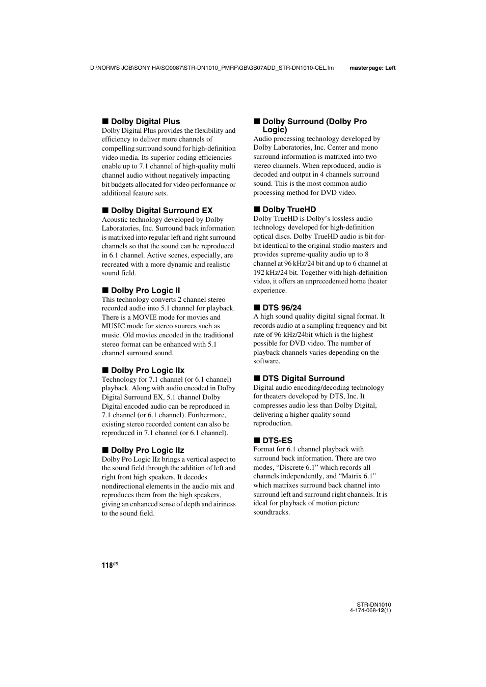 Sony STR-DN1010 User Manual | Page 118 / 136