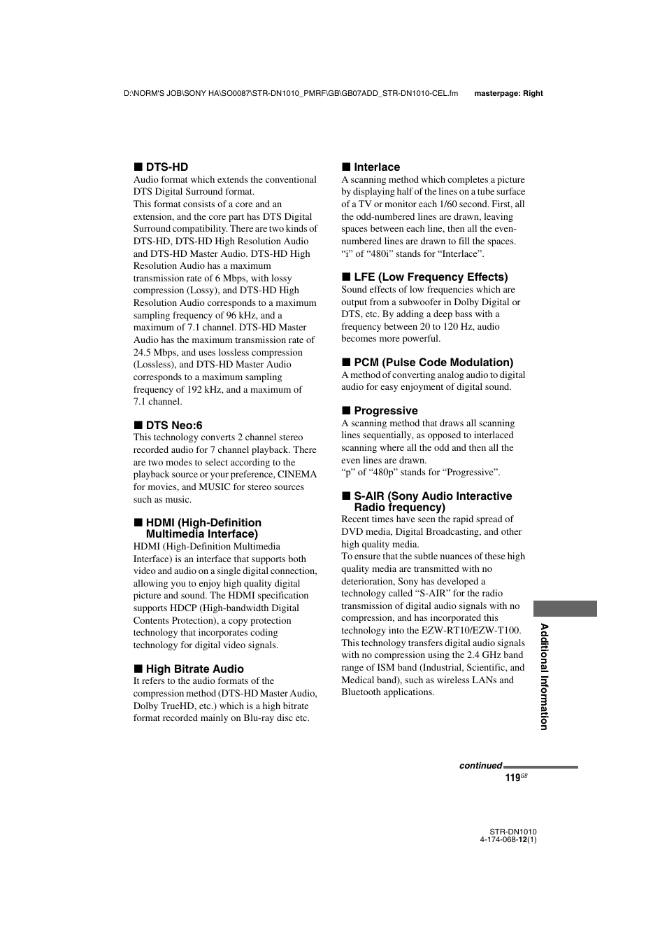 Sony STR-DN1010 User Manual | Page 119 / 136