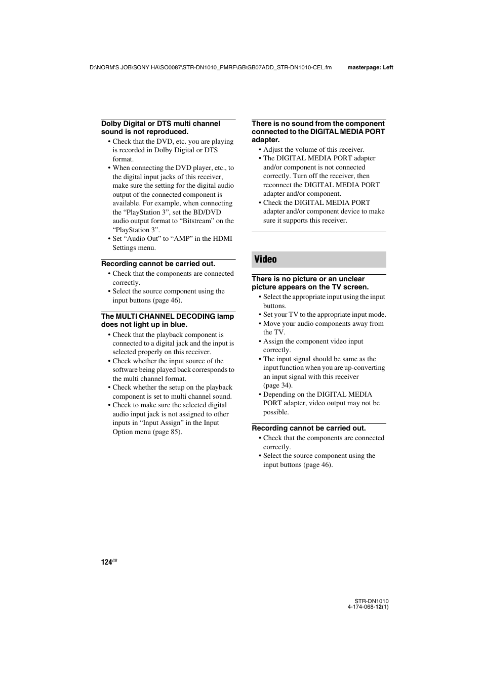 Video | Sony STR-DN1010 User Manual | Page 124 / 136
