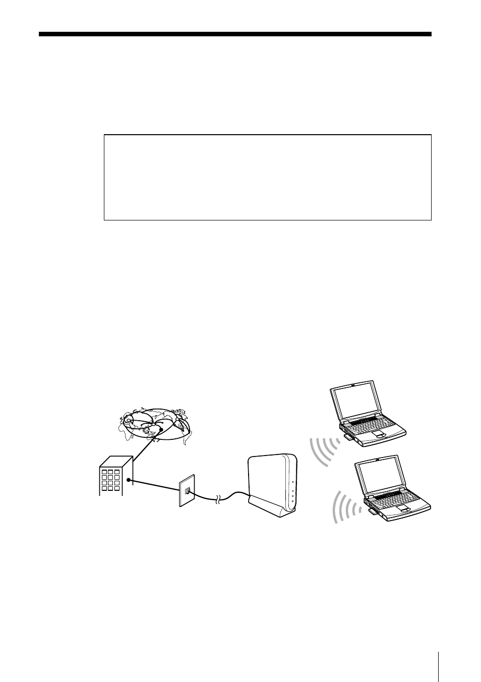 Connections, Connecting the access point to the internet, Connecting the access point to | The internet | Sony PCWA-A200 User Manual | Page 13 / 32