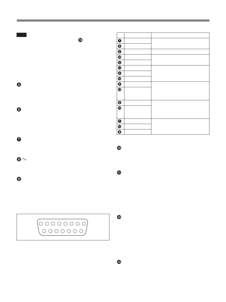 Location and functions of parts | Sony CCU-D50P User Manual | Page 22 / 31