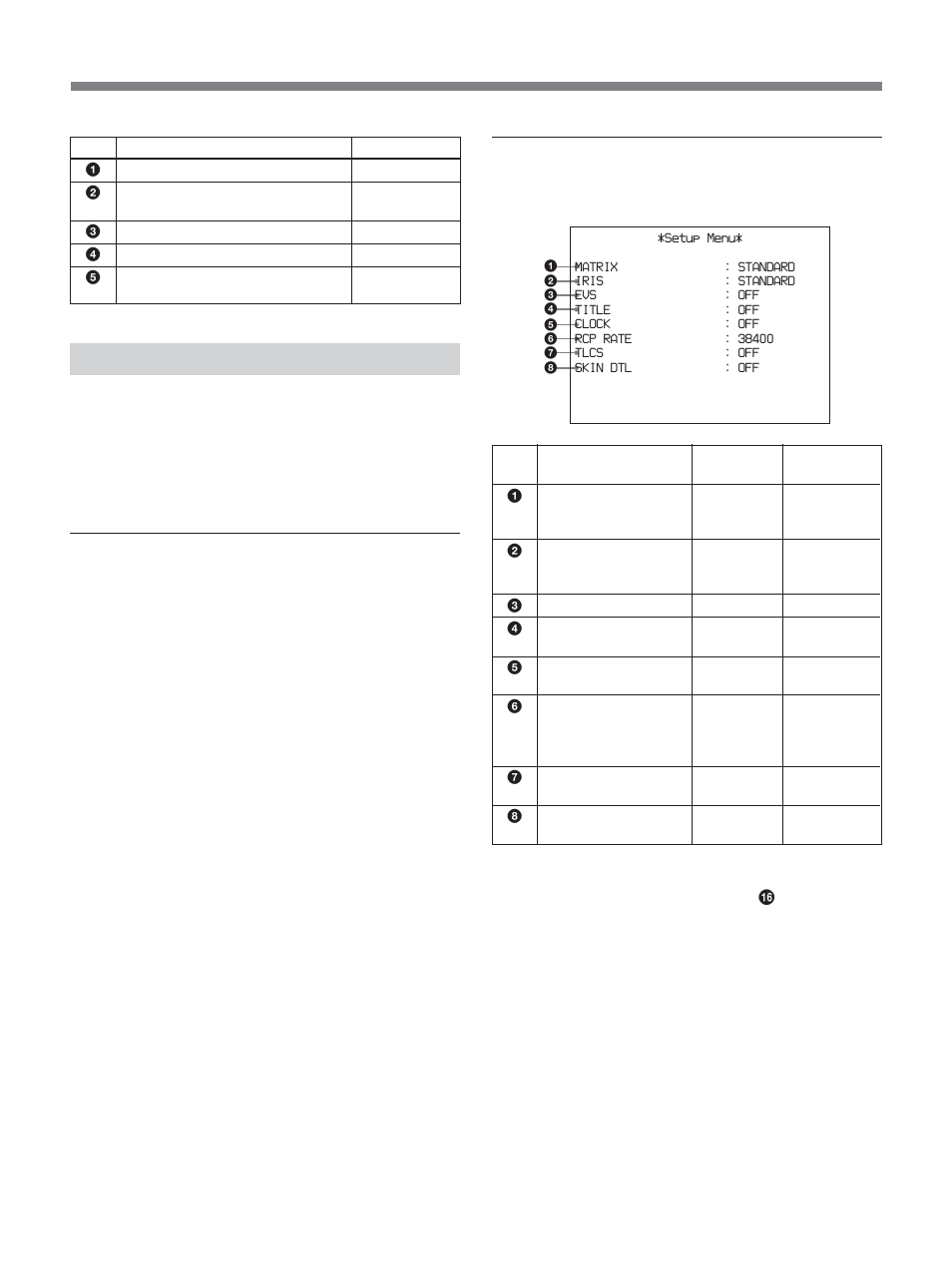Changing settings, Page1: setup menu page | Sony CCU-D50P User Manual | Page 26 / 31