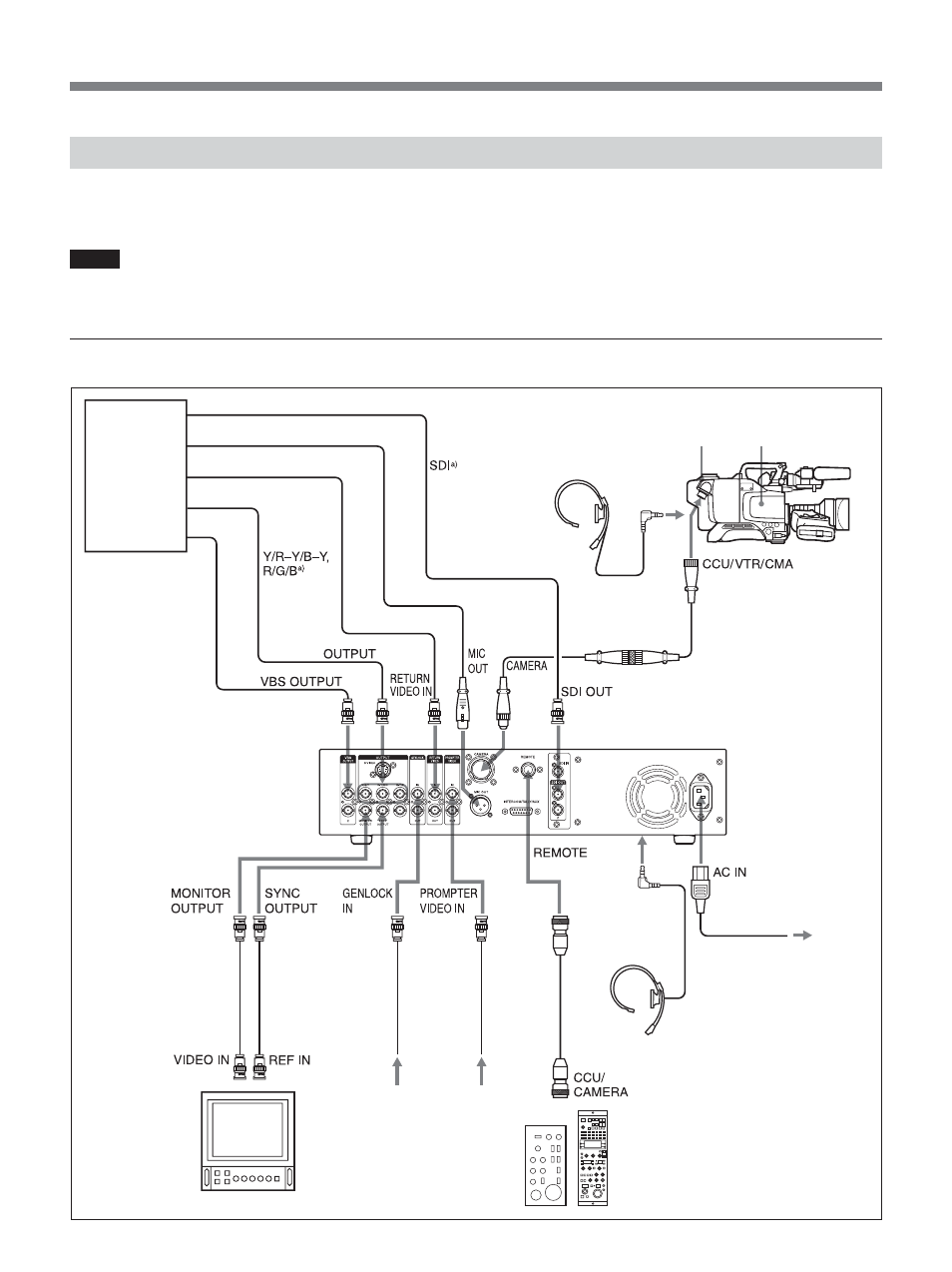 Connections, When using one ccu-d50/d50p unit | Sony CCU-D50P User Manual | Page 9 / 31