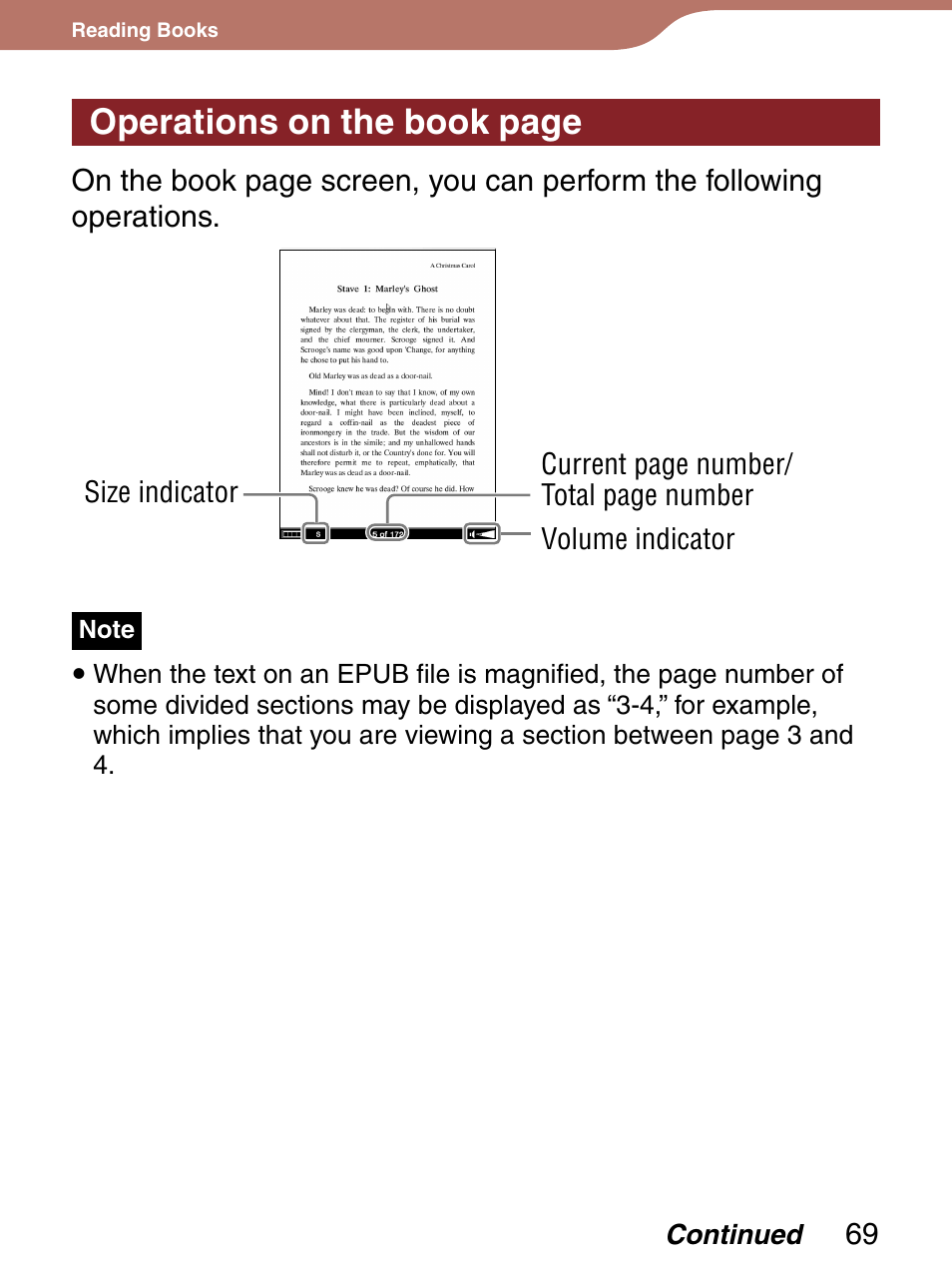 Operations on the book page | Sony 4-153-621-13(1) User Manual | Page 69 / 190