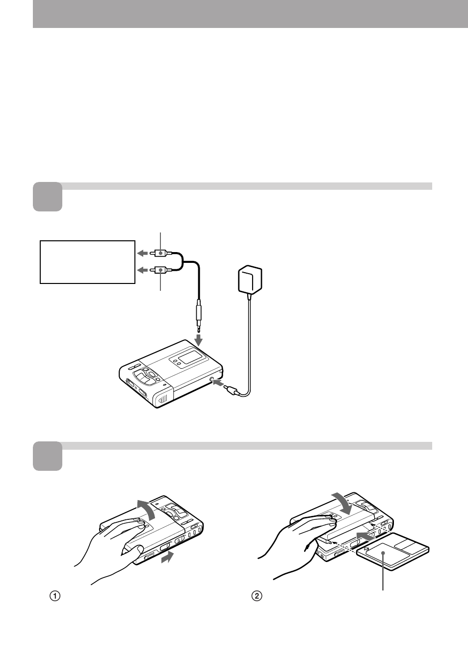 Meteen een md opnemen, Aansluitingen. breng een opneembare md in | Sony WALKMAN MZ-R50 User Manual | Page 124 / 198