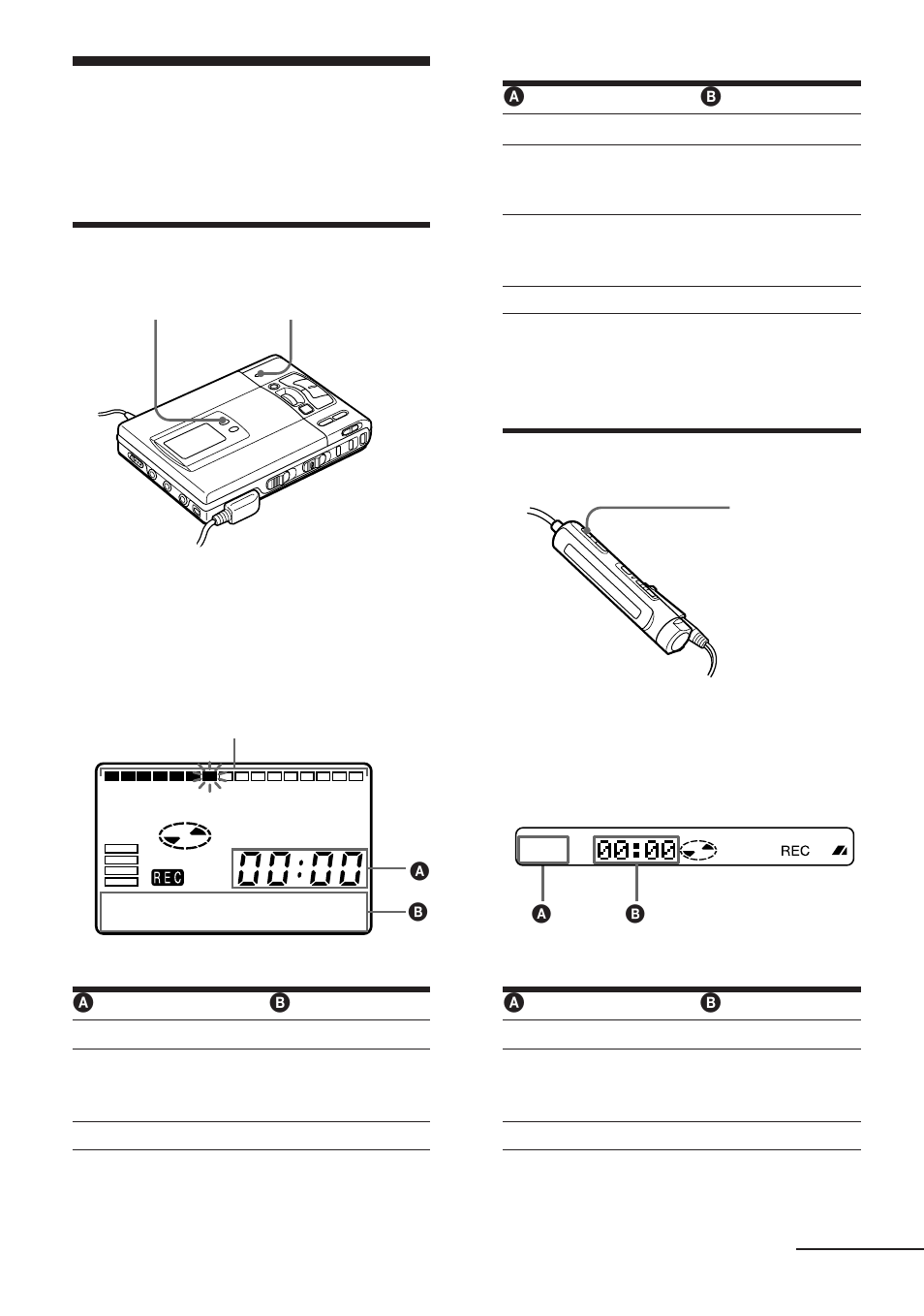 Sur l'enregistreur, Sur la télécommande | Sony WALKMAN MZ-R50 User Manual | Page 53 / 198