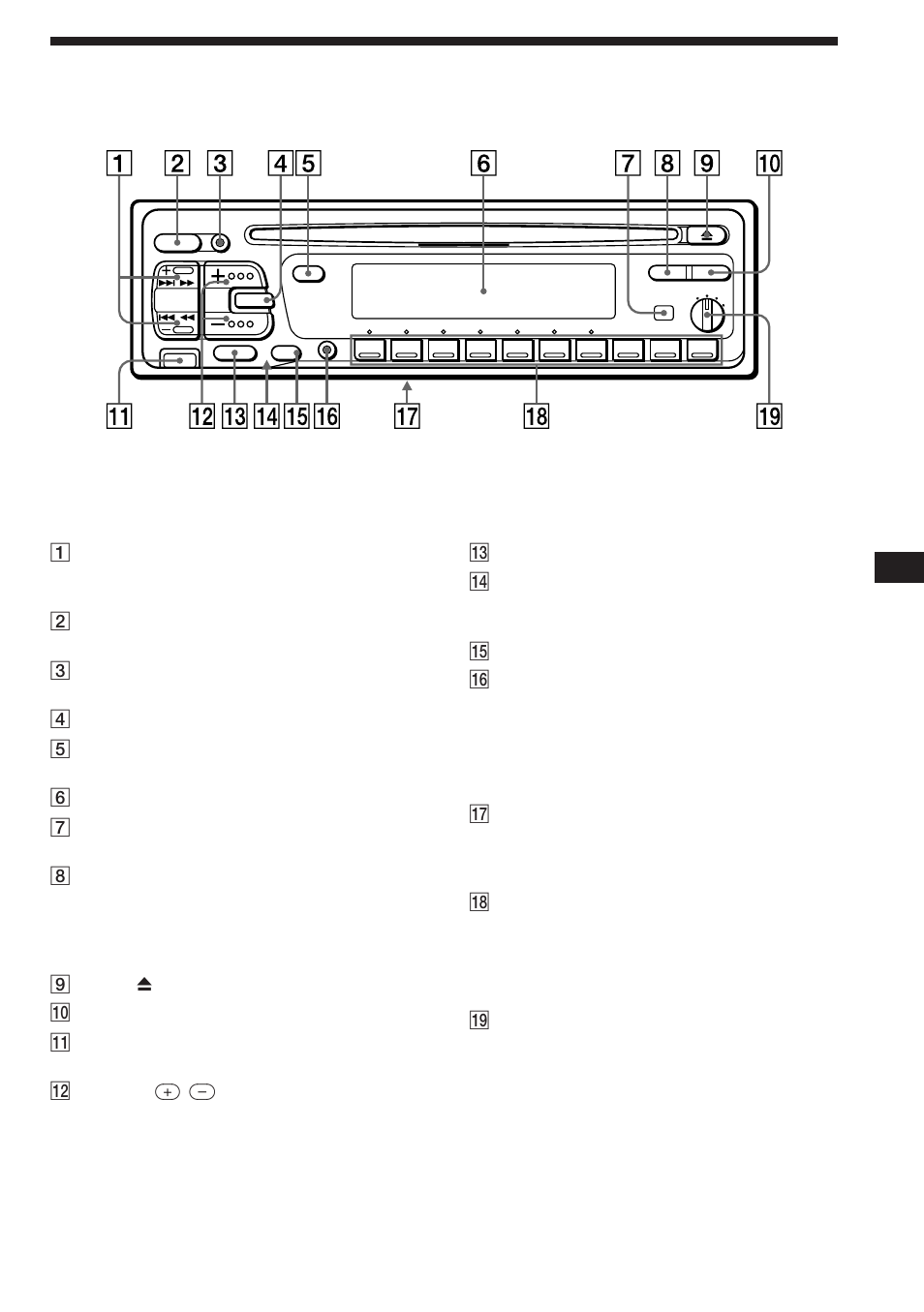 Localización de los controles | Sony CDX-C560RDS User Manual | Page 47 / 104
