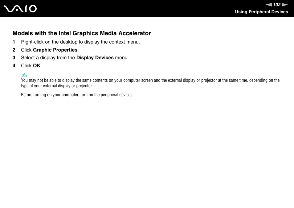 Models with the intel graphics media accelerator | Sony VGN-BX600 User Manual | Page 102 / 236