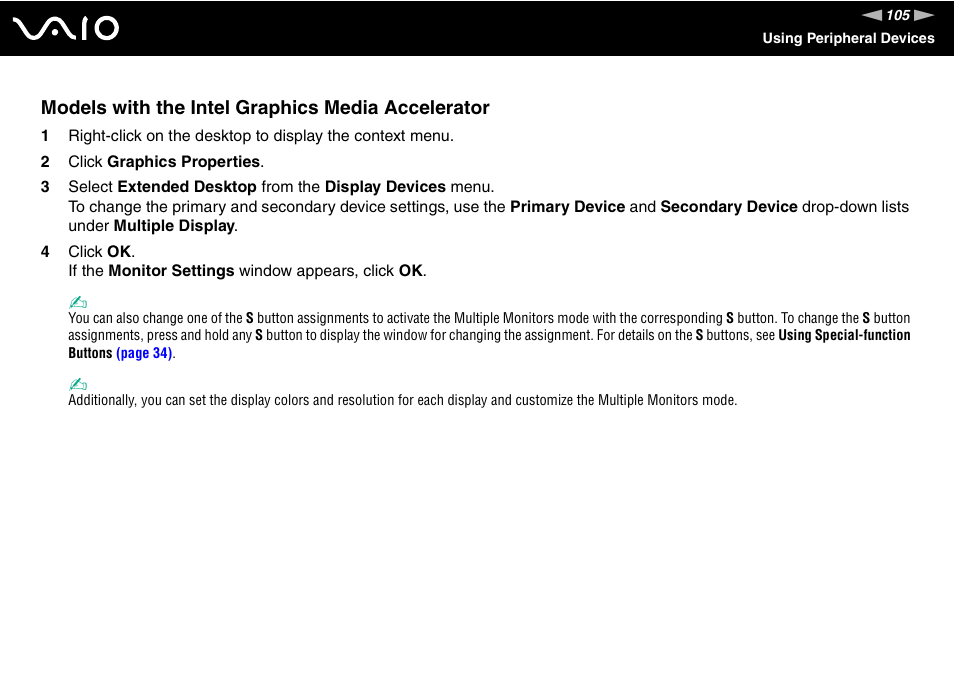 Models with the intel graphics media accelerator | Sony VGN-BX600 User Manual | Page 105 / 236