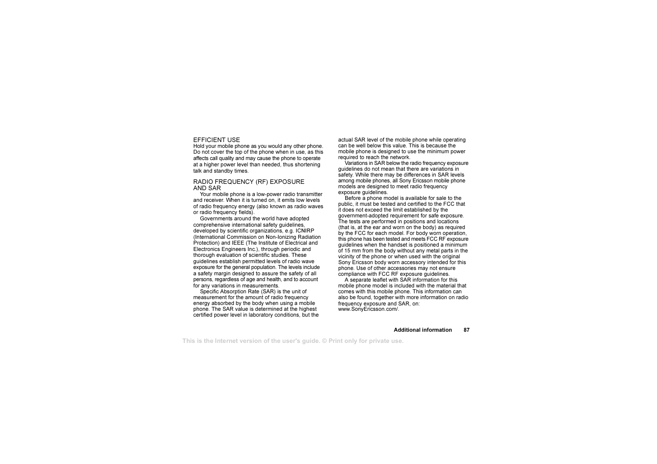 Sony T630 User Manual | Page 87 / 103