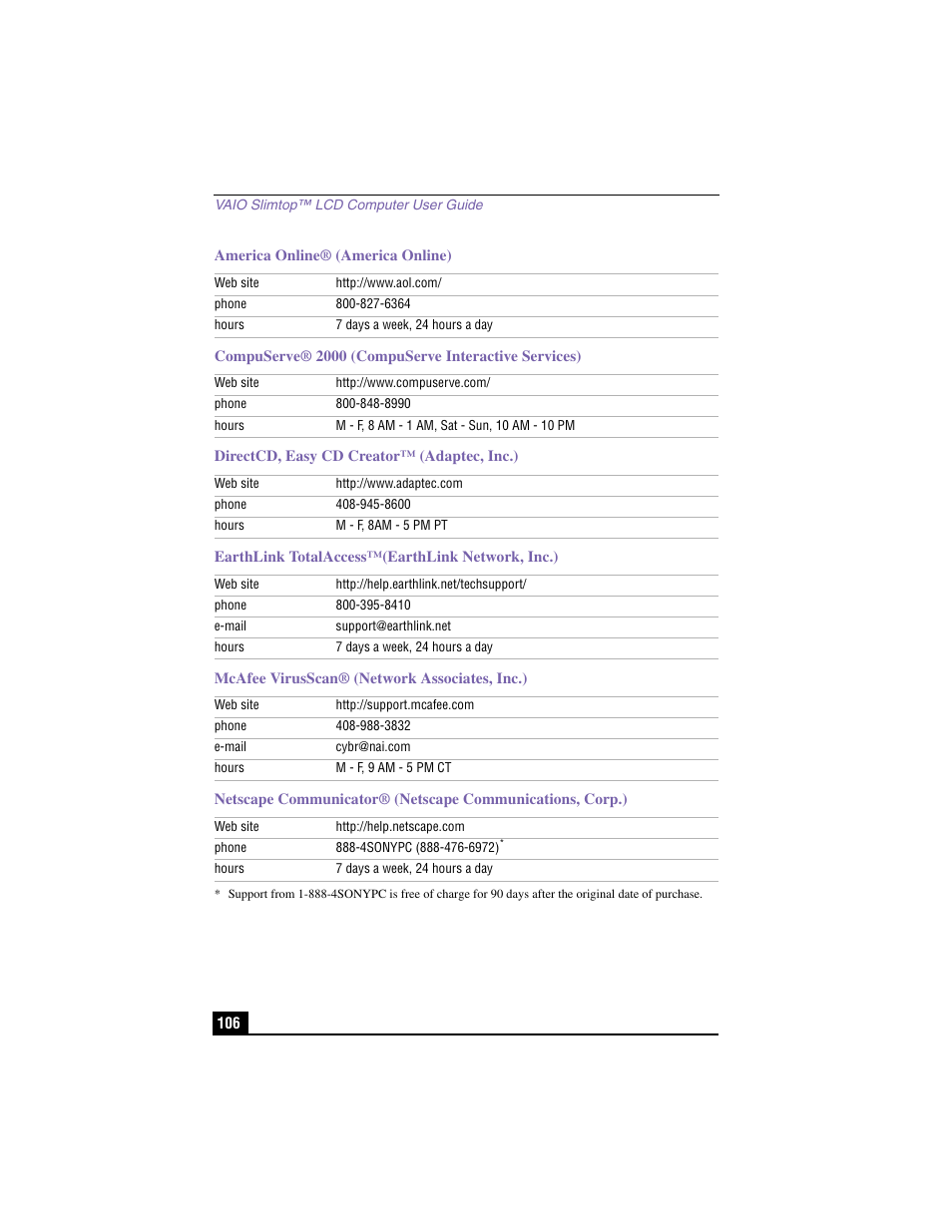 Sony PCV-LX900 User Manual | Page 106 / 116