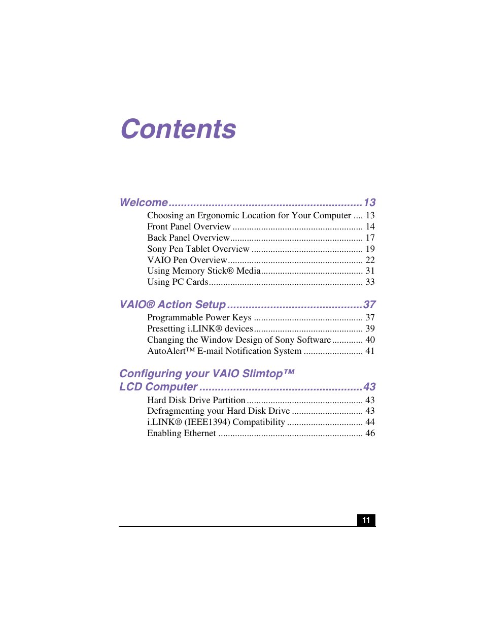 Sony PCV-LX900 User Manual | Page 11 / 116