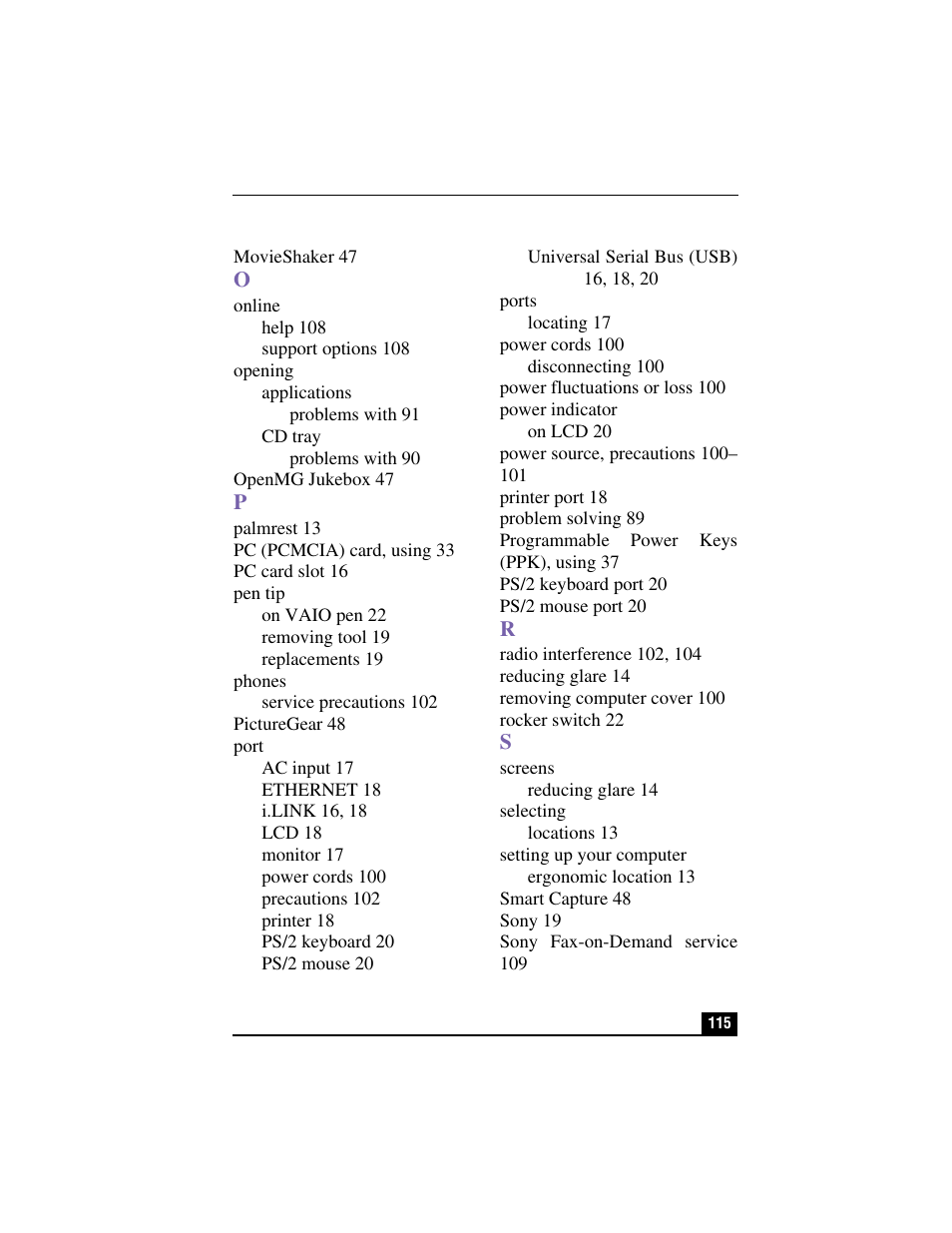 Sony PCV-LX900 User Manual | Page 115 / 116