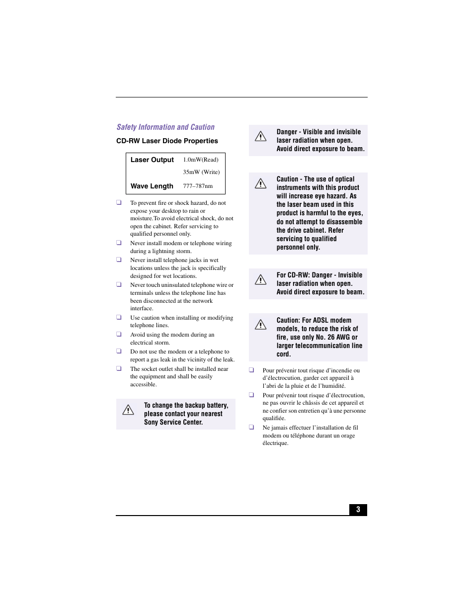 Sony PCV-LX900 User Manual | Page 3 / 116