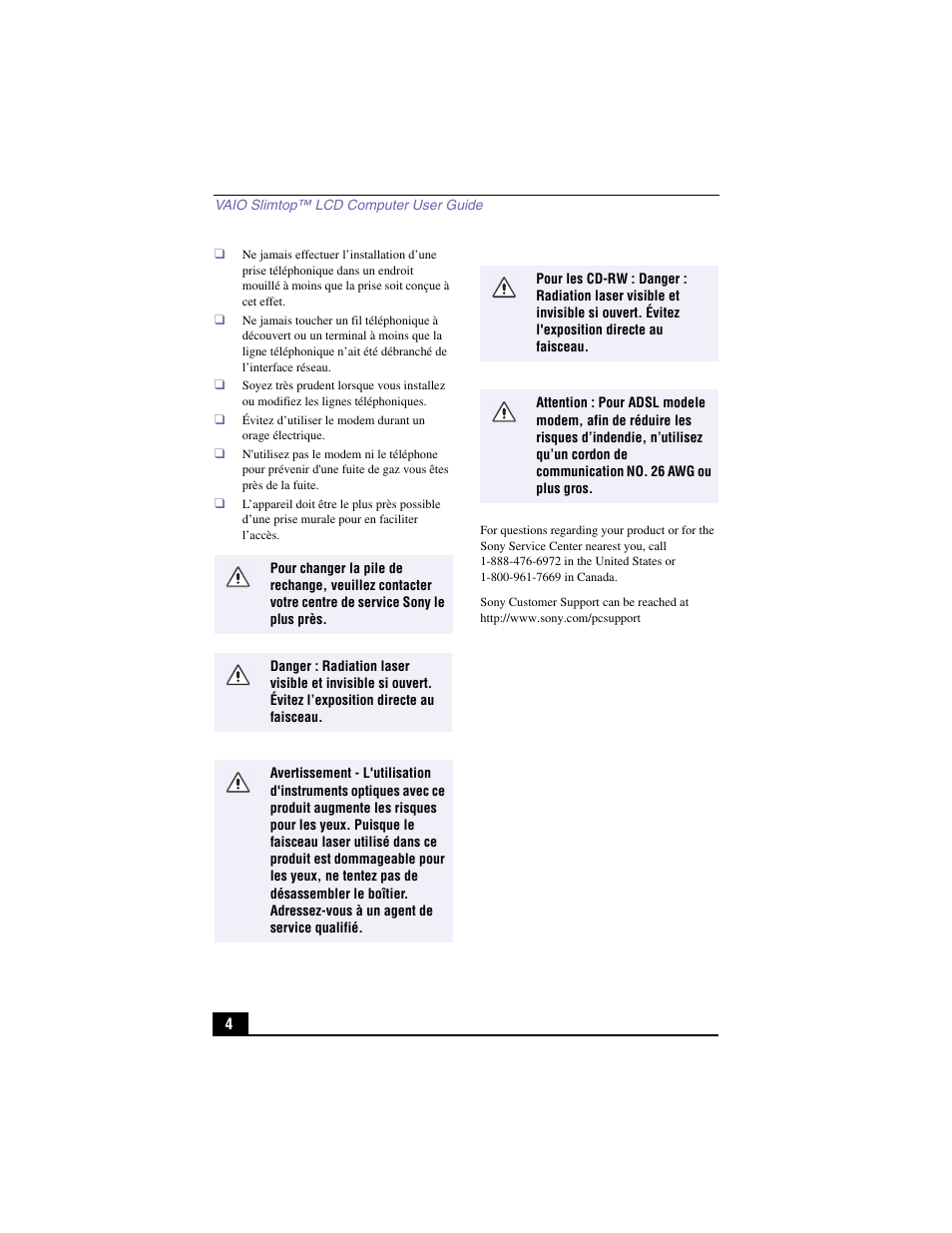 Sony PCV-LX900 User Manual | Page 4 / 116