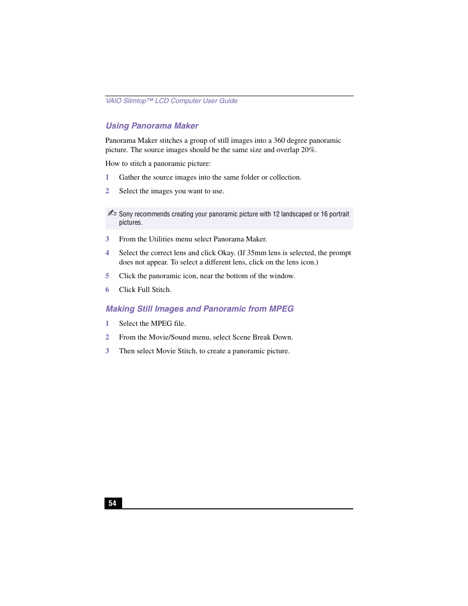 Sony PCV-LX900 User Manual | Page 54 / 116