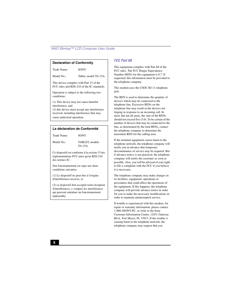 Sony PCV-LX900 User Manual | Page 6 / 116