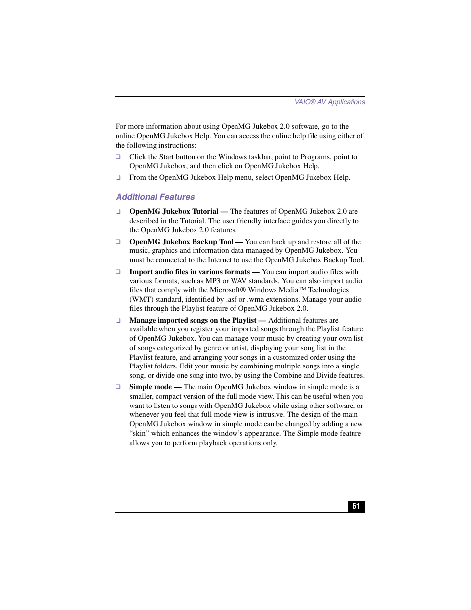 Sony PCV-LX900 User Manual | Page 61 / 116