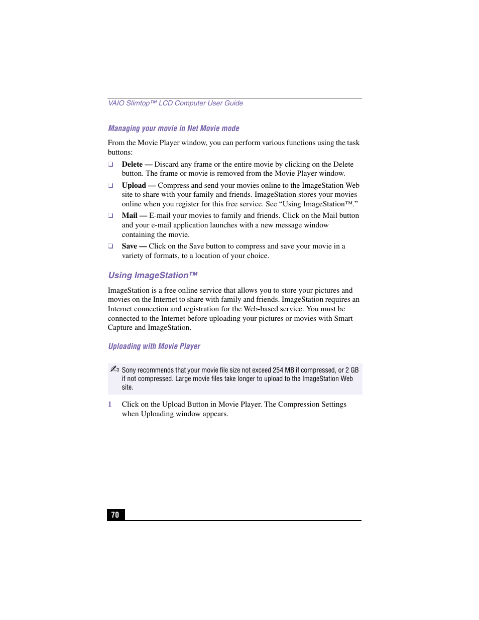 Sony PCV-LX900 User Manual | Page 70 / 116