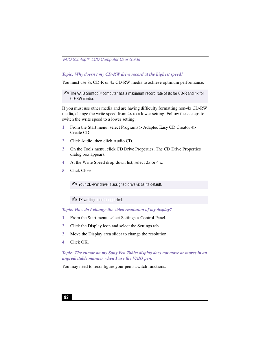 Sony PCV-LX900 User Manual | Page 92 / 116