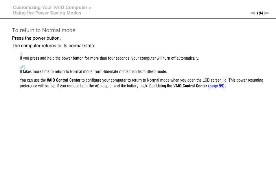 Sony VAIO VGN-CS User Manual | Page 104 / 171