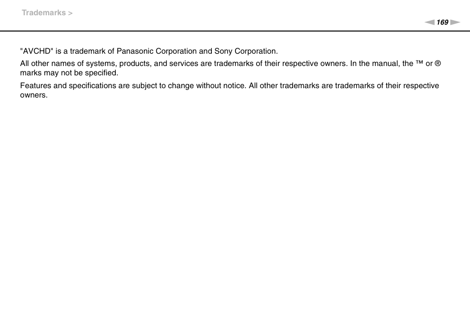 Sony VAIO VGN-CS User Manual | Page 169 / 171