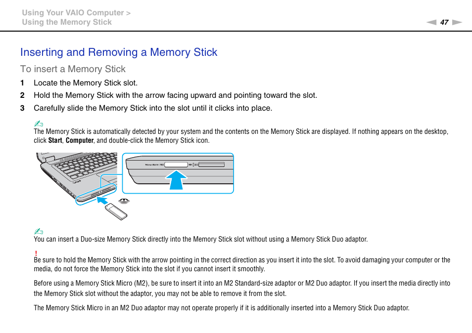 Sony VAIO VGN-CS User Manual | Page 47 / 171