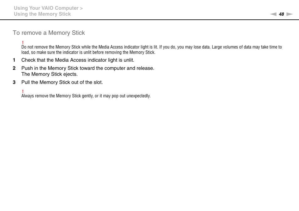 Sony VAIO VGN-CS User Manual | Page 48 / 171