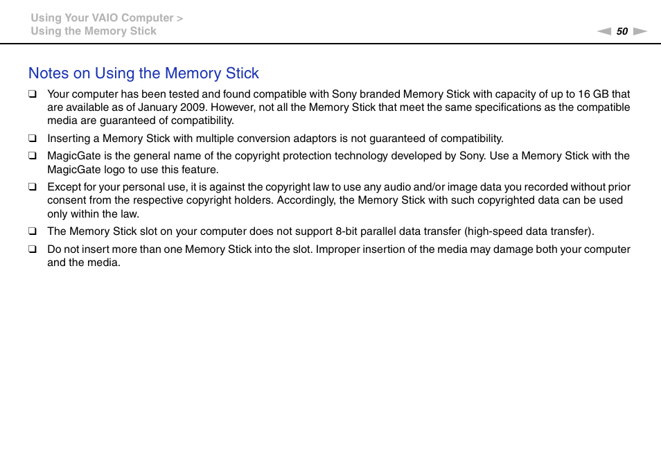 Sony VAIO VGN-CS User Manual | Page 50 / 171