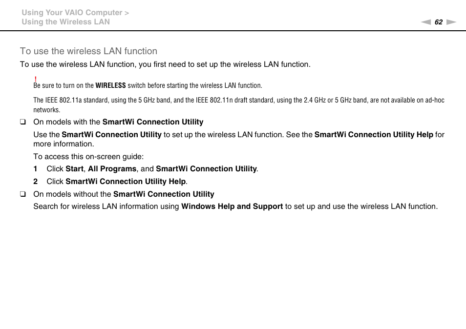 Sony VAIO VGN-CS User Manual | Page 62 / 171