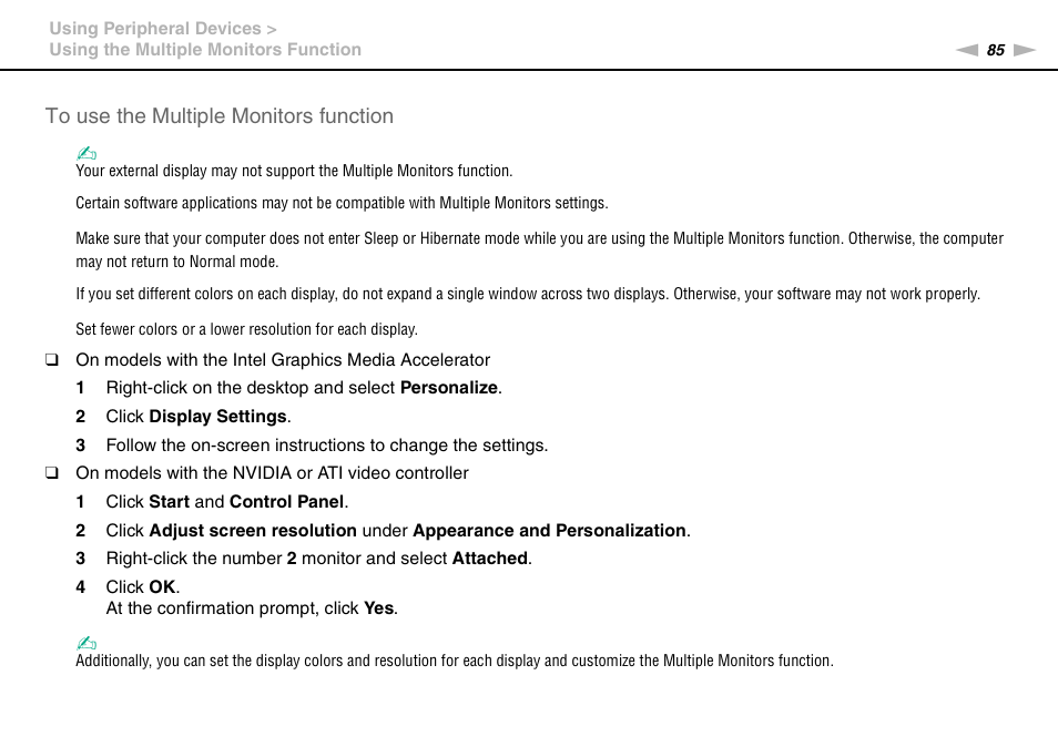 Sony VAIO VGN-CS User Manual | Page 85 / 171