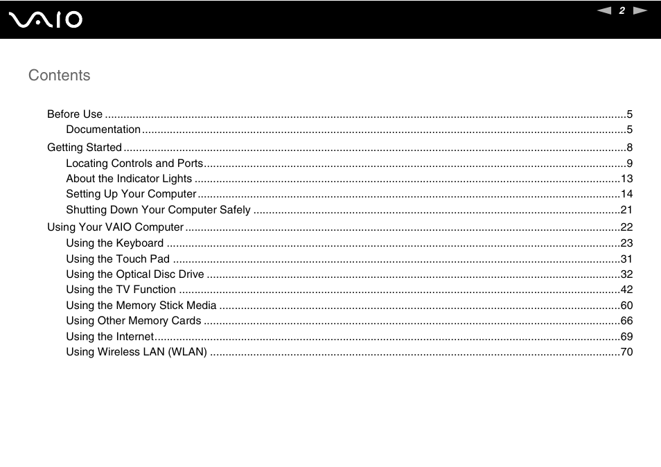 Sony VGX-TP1 User Manual | Page 2 / 154