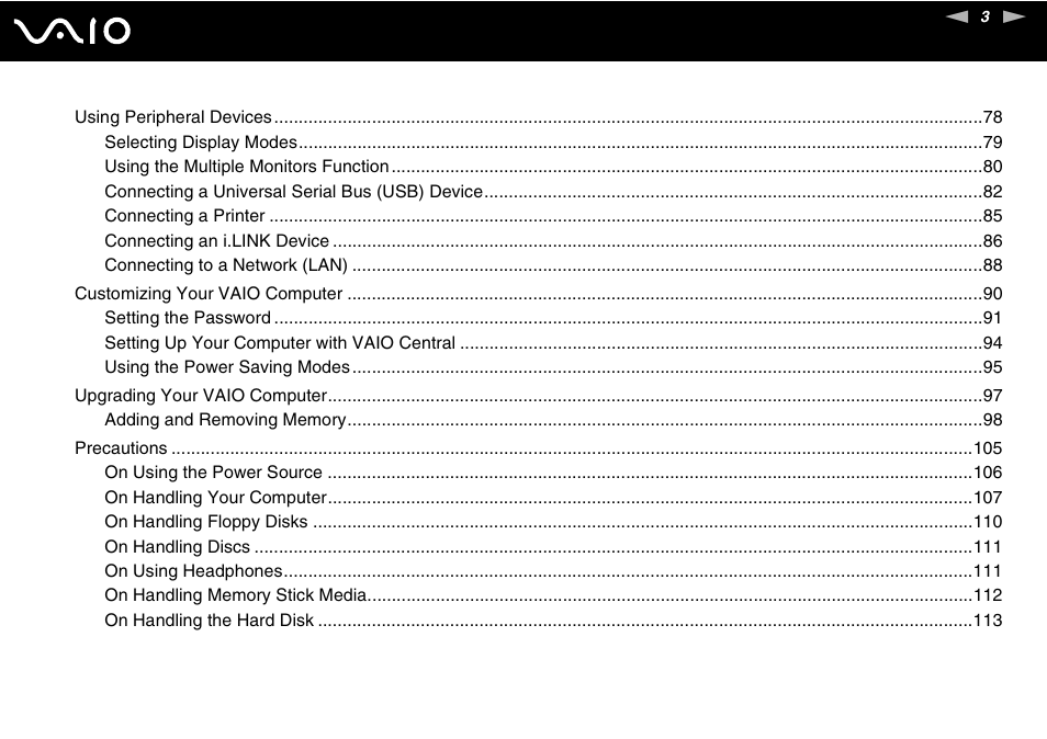 Sony VGX-TP1 User Manual | Page 3 / 154