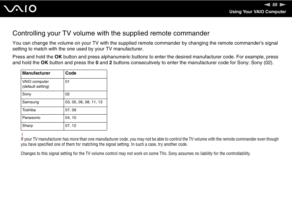 Sony VGX-TP1 User Manual | Page 55 / 154