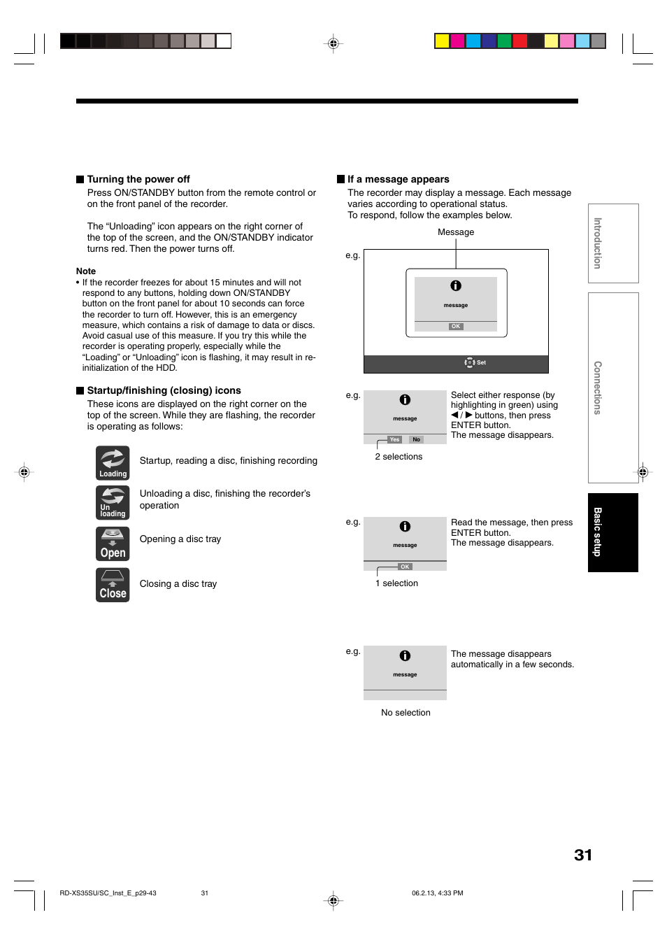 Open, Close | Sony RD-XS35SC User Manual | Page 31 / 56