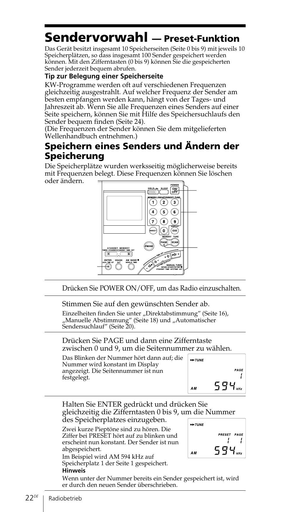 Sendervorwahl | Sony ICF-SW7600GR User Manual | Page 102 / 242