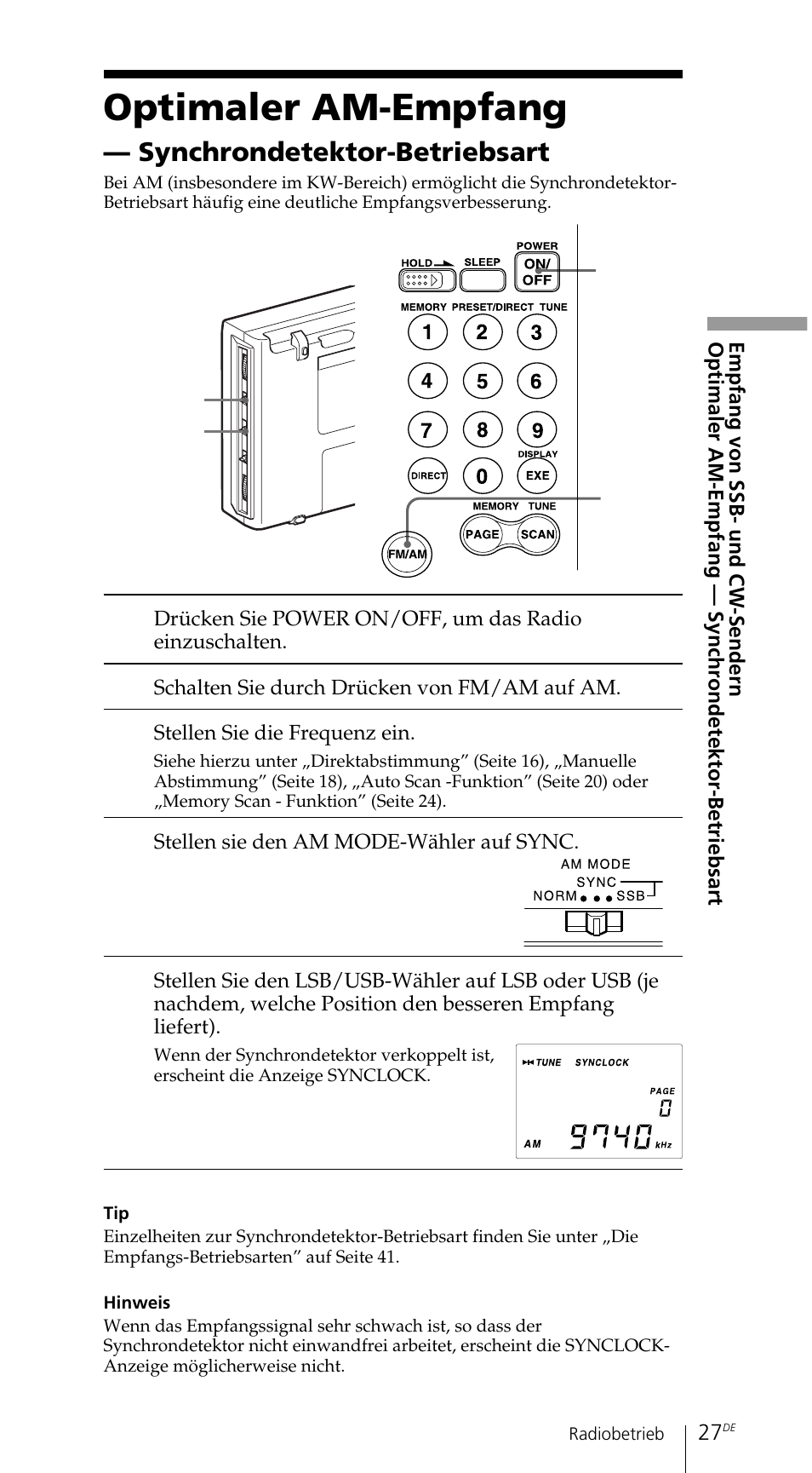Optimaler am-empfang | Sony ICF-SW7600GR User Manual | Page 107 / 242