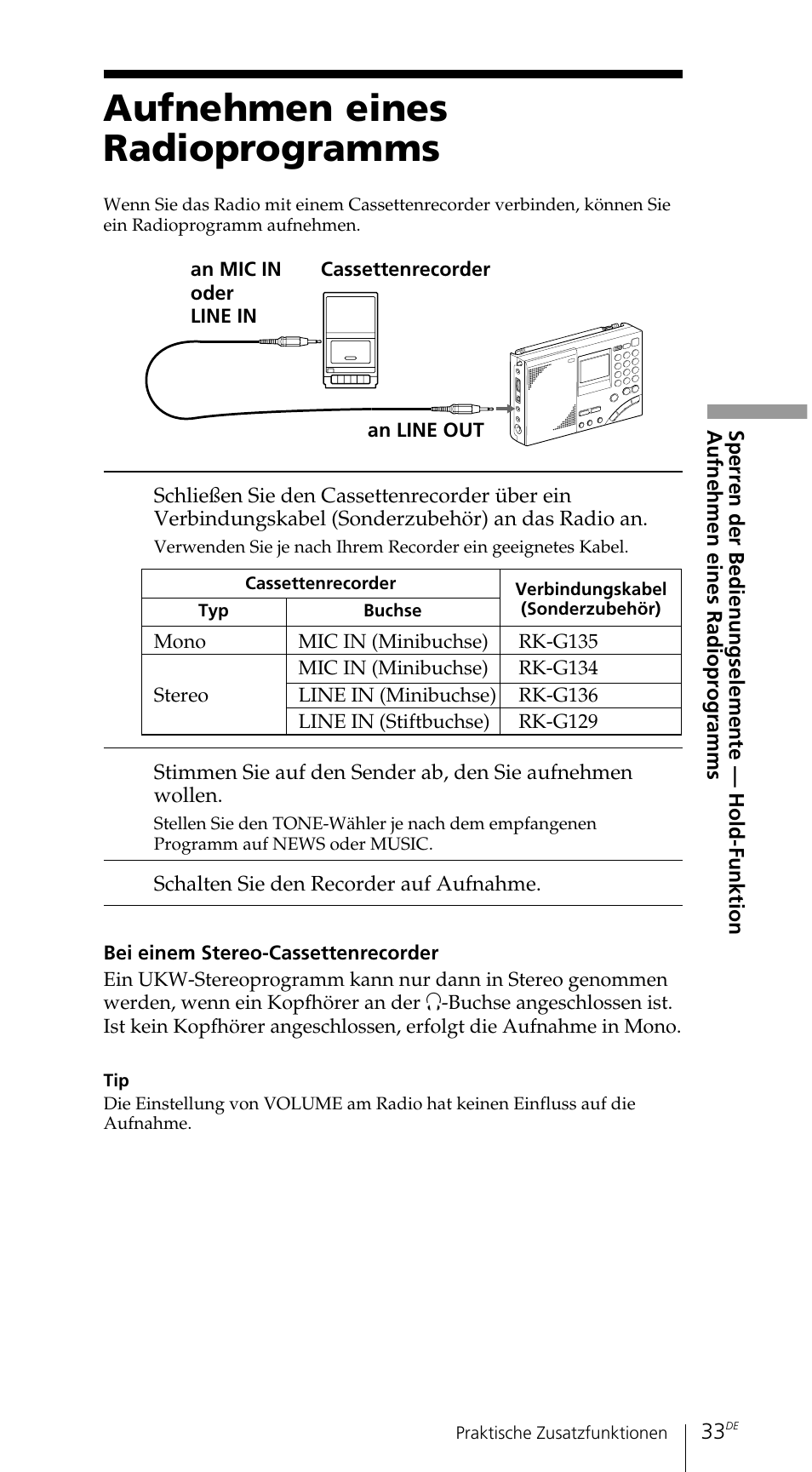 Aufnehmen eines radioprogramms | Sony ICF-SW7600GR User Manual | Page 113 / 242