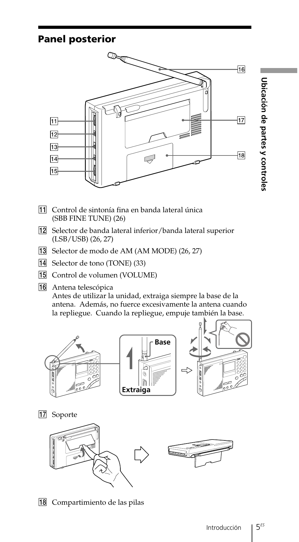 Panel posterior | Sony ICF-SW7600GR User Manual | Page 125 / 242