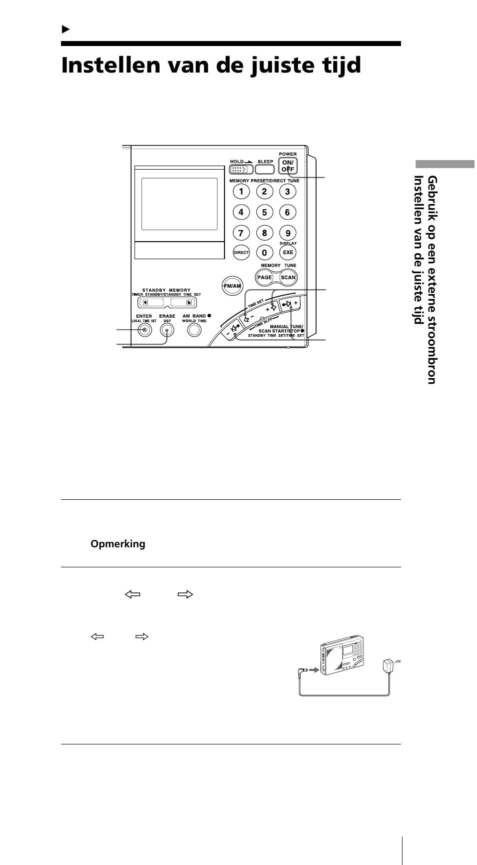 Instellen van de juiste tijd | Sony ICF-SW7600GR User Manual | Page 171 / 242