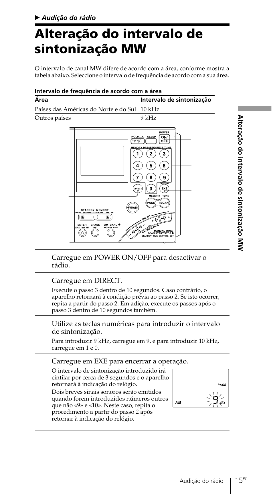 Alteração do intervalo de sintonização mw | Sony ICF-SW7600GR User Manual | Page 215 / 242