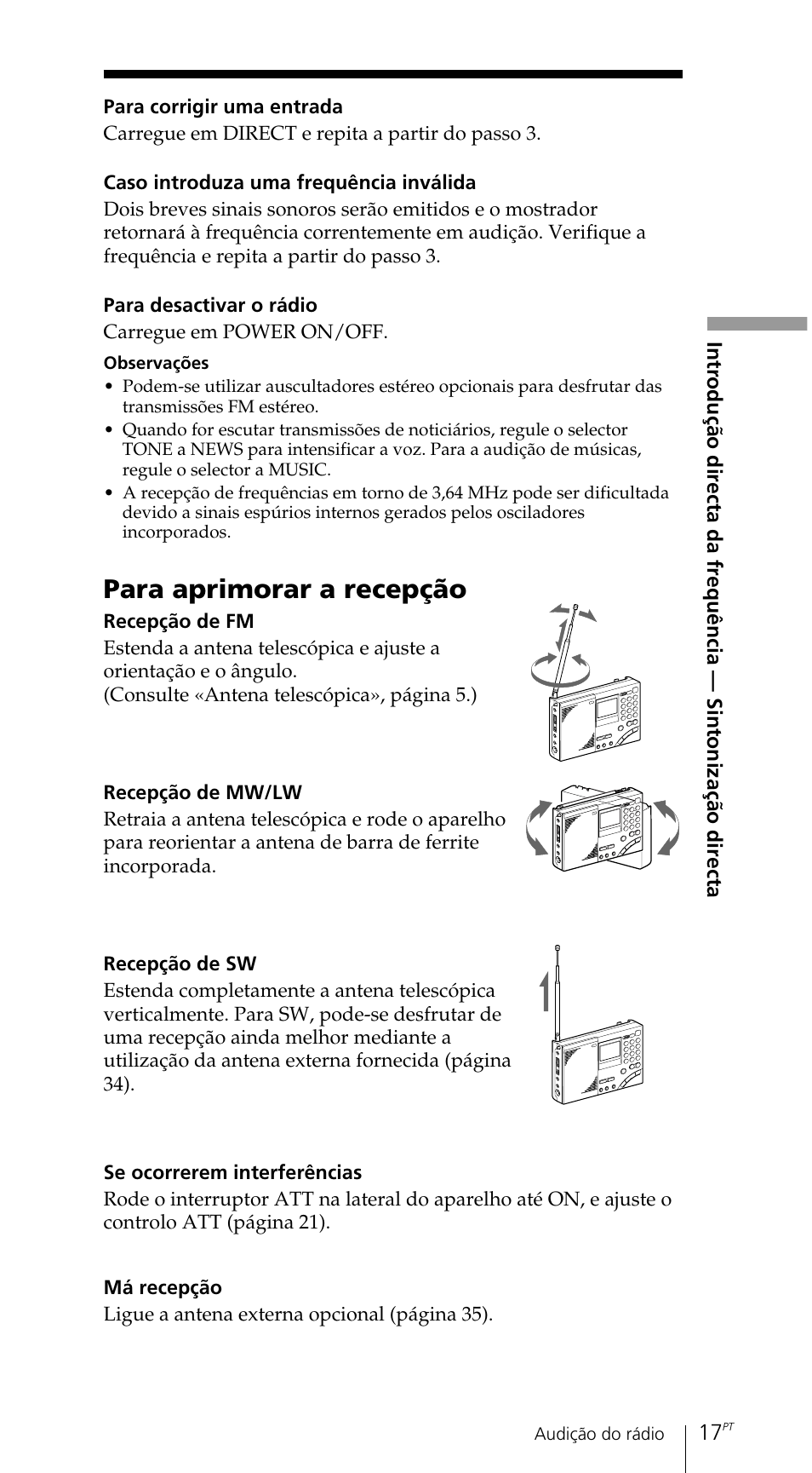 Para aprimorar a recepção | Sony ICF-SW7600GR User Manual | Page 217 / 242