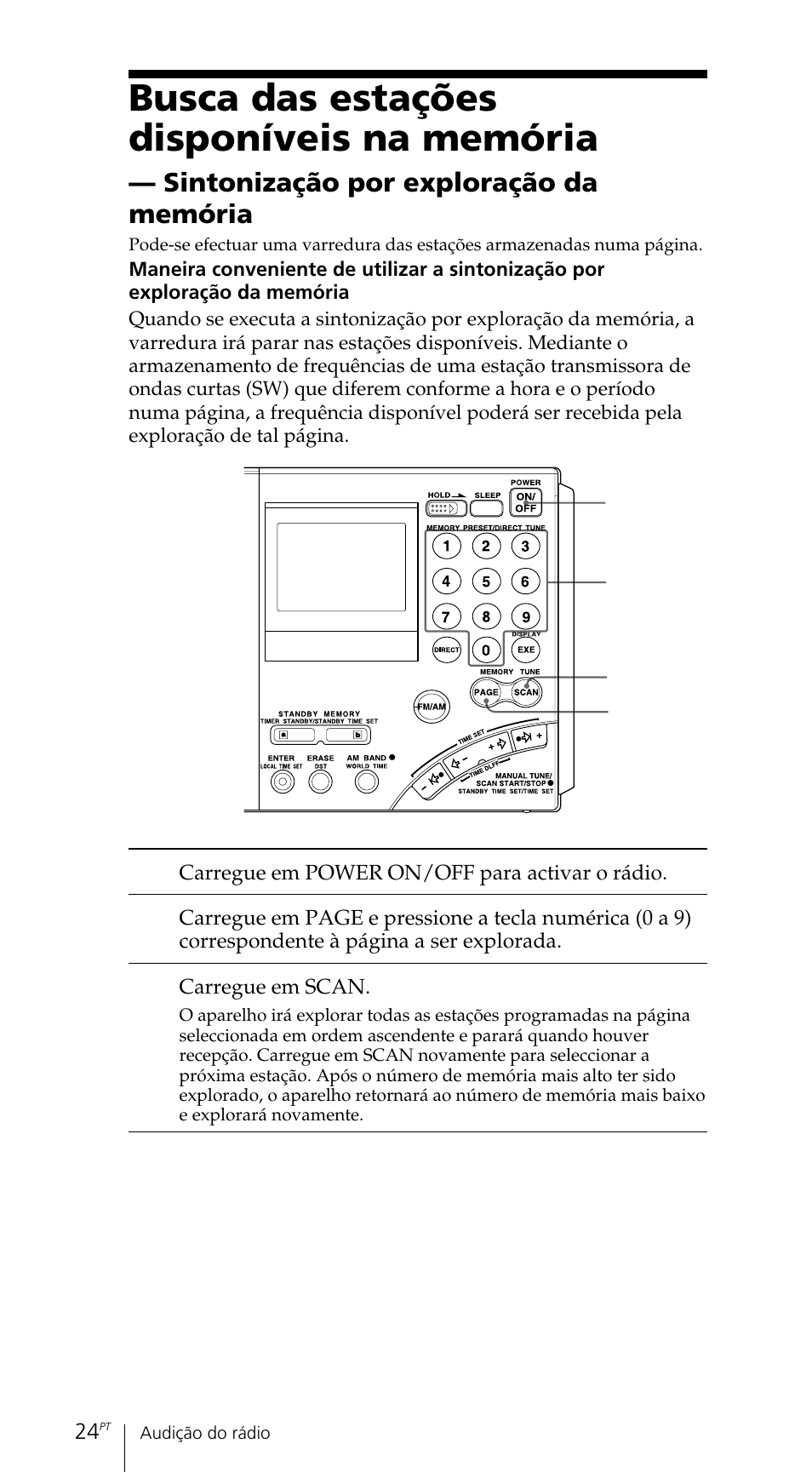 Busca das estações disponíveis na memória | Sony ICF-SW7600GR User Manual | Page 224 / 242