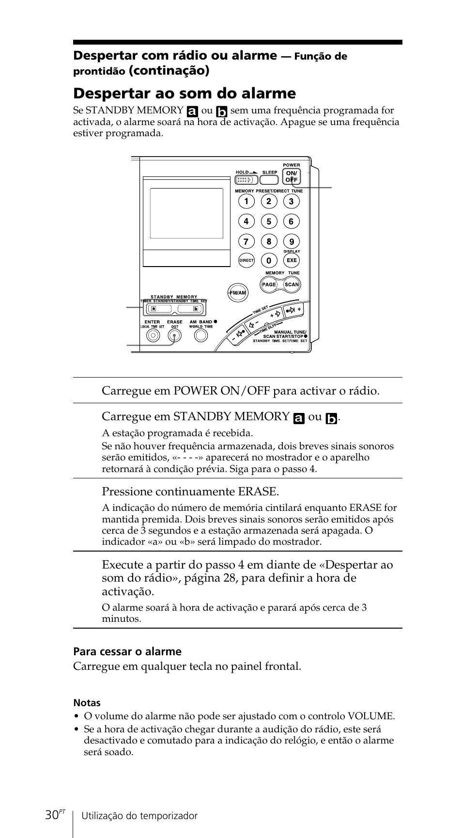 Despertar ao som do alarme | Sony ICF-SW7600GR User Manual | Page 230 / 242