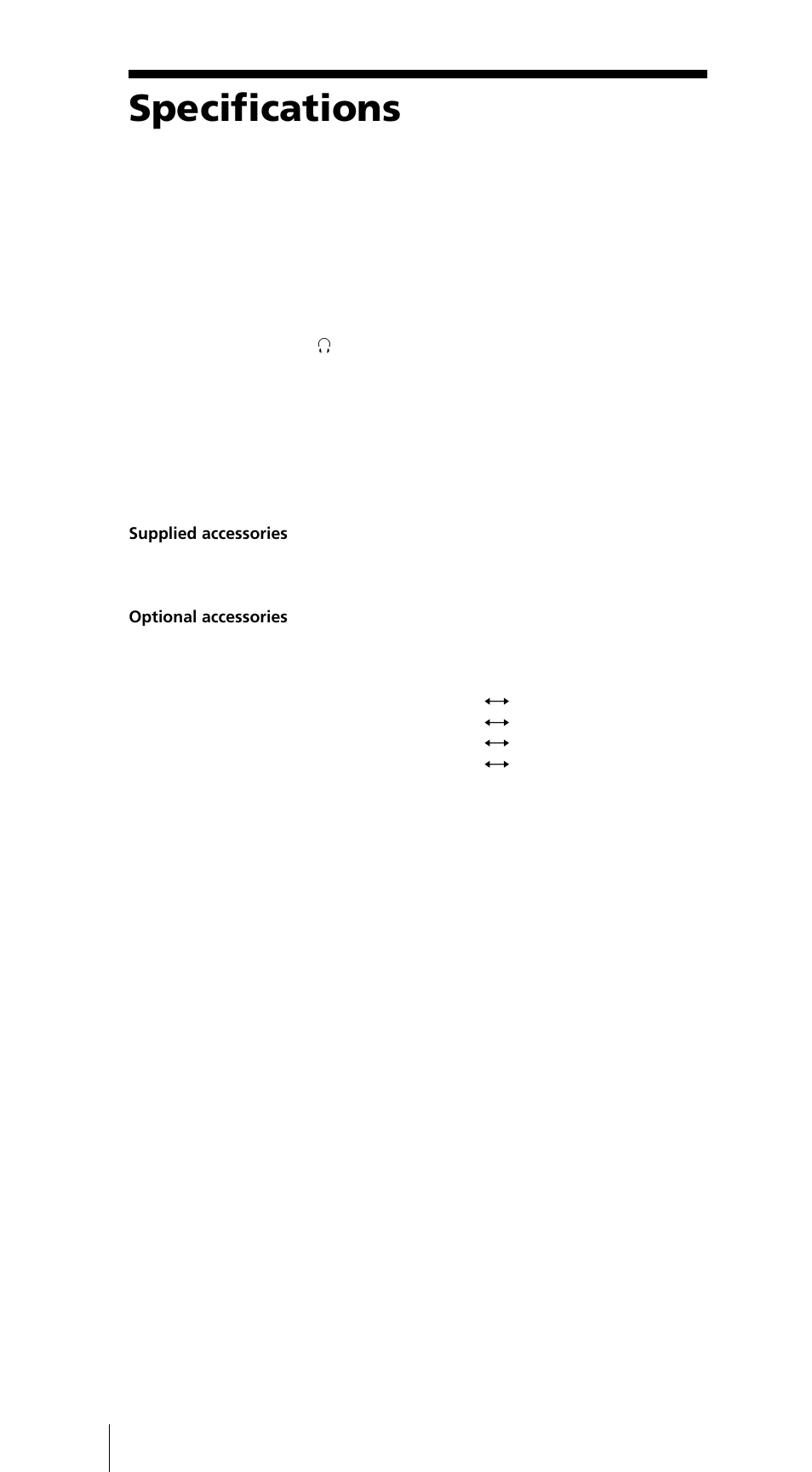 Specifications | Sony ICF-SW7600GR User Manual | Page 40 / 242